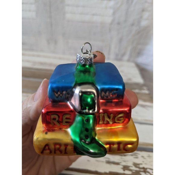 Dept 56 books reading school arithmetic ornament X - Picture 6 of 7